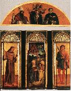 BELLINI, Giovanni Nativity Triptych oil on canvas